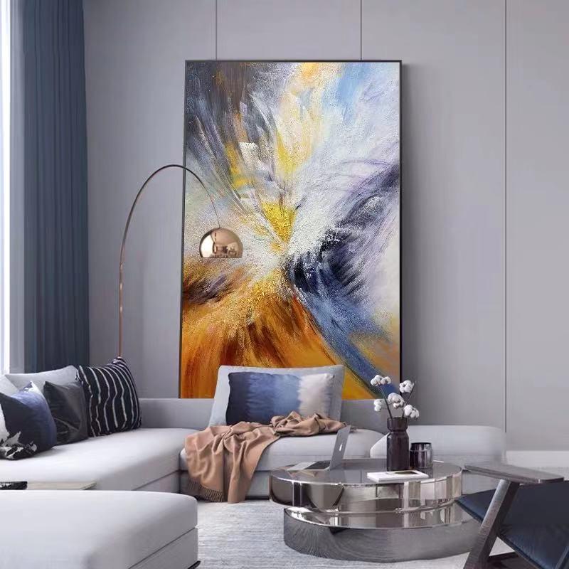Aestheticism Simple abstract 100% Handmade Oil painting yellow landscape Large Abstract Canvas Art Oil Painting Wall Pictures The Fauna Place