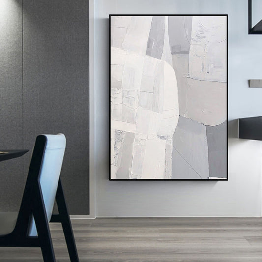 Abstract Vintage Beige Gray Geometric Poster Canvas Paintings Wall Art Handmade Picture for Living Room Interior Home Decoration The Fauna Place