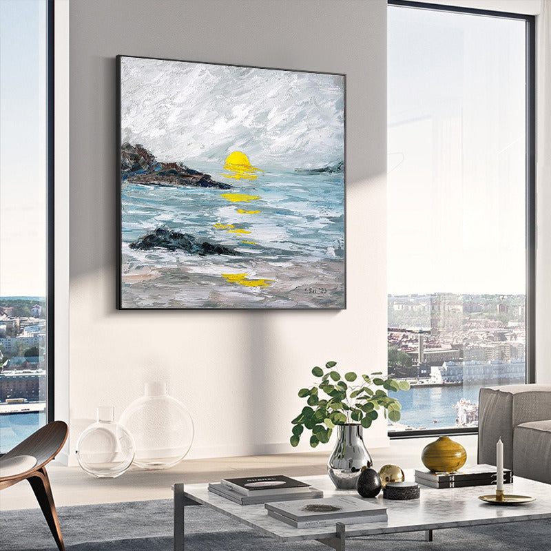 Abstract Golden White Flowers Hand Painted Oil Painting On Canvas Art Wall Pictures Painting For Living Room Home Decor Gift The Fauna Place