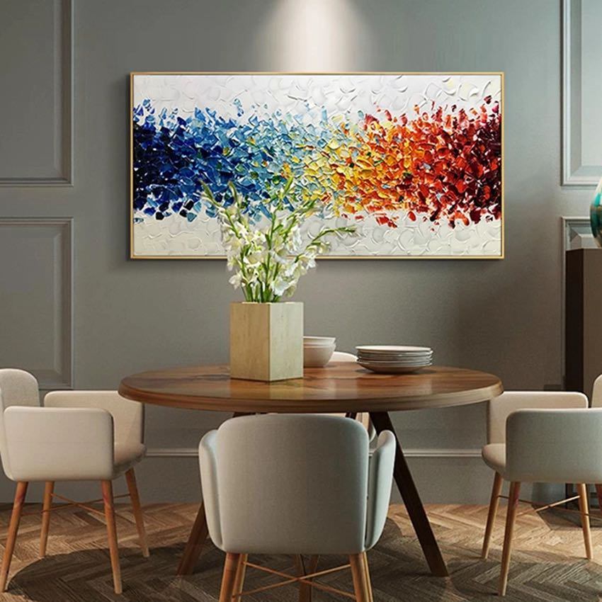 Handmade Abstract Oil Painting Top Selling Wall Art Modern Minimalist Colorful Picture Canvas Home Decor For Living Room  No Frame The Fauna Place