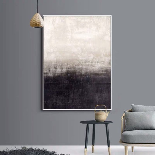 Handmade Abstract Oil Painting Wall Art Modern Black and White Minimalist On Canvas Home Decoration For Living Room No Frame The Fauna Place