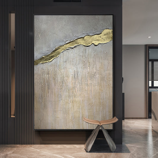 Hand Painted Texture Abstract Oil Painting Gold Foil Modern Home Wall Art Hangings Canvas Paintings For Living Room Hotel Decor The Fauna Place