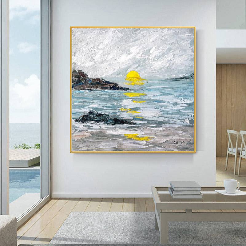 Abstract Golden White Flowers Hand Painted Oil Painting On Canvas Art Wall Pictures Painting For Living Room Home Decor Gift The Fauna Place