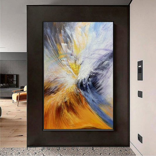 Gold Foil Picture Art Hand Painted Modern Abstract Oil Painting Canvas Wall Art Living Room Home Decor Painting The Fauna Place