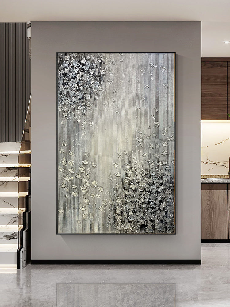 Hand Painted Abstract Oil Painting White Texture On Canvas Abstract Wall Art Picture Living Room Bedroom Wall Decor Unframed The Fauna Place
