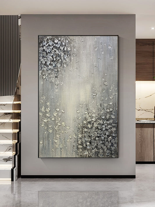 Hand Painted Abstract Oil Painting White Texture On Canvas Abstract Wall Art Picture Living Room Bedroom Wall Decor Unframed The Fauna Place