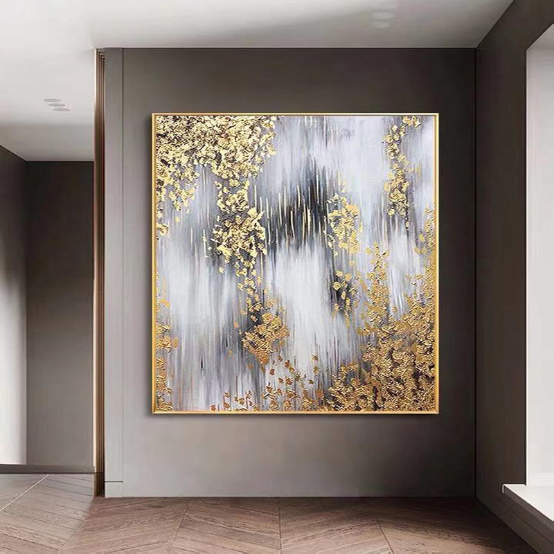 Hand Painted Abstract Oil Painting Smooth Sailing Home Decor Handmade Paintings Modern Gold Leaf Luxury Picture High Quality The Fauna Place